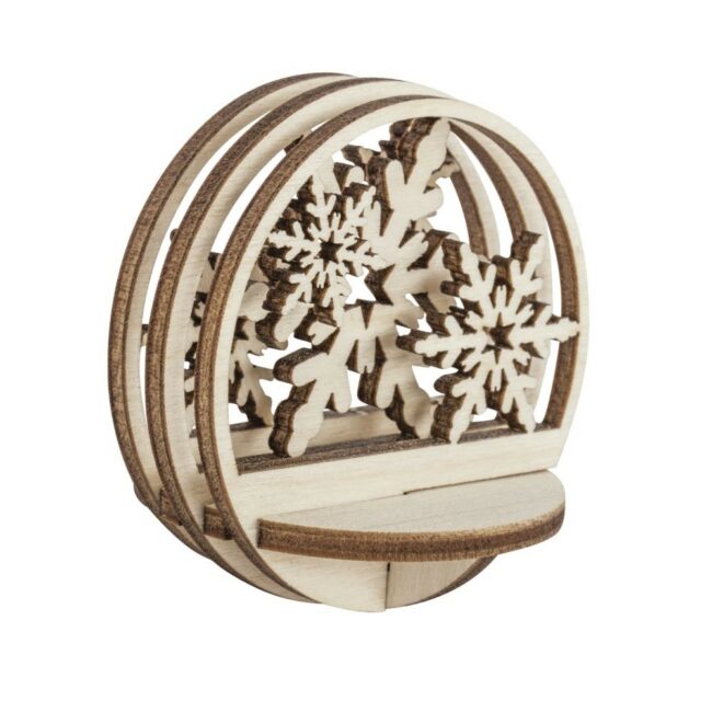 WOODEN PLUGS SNOWFLAKES FSC MIX CREDIT 5.5CMØ