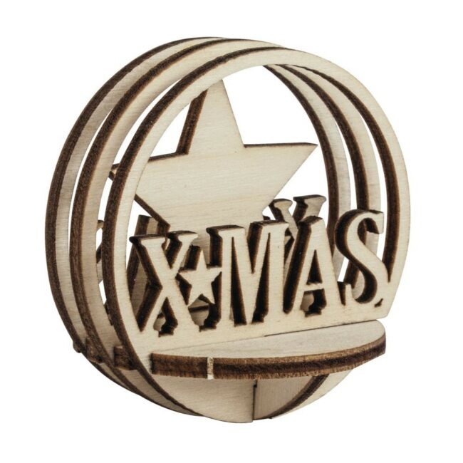 WOODEN PLUGS "XMAS" FSC MIX CREDIT 5.5CM Ø