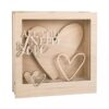 WOODEN CONSTRUCTION 3D MOTIF FRAMES "LOVE'' 24X24X6.3CM 16PCS/1SET