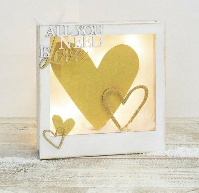 WOODEN CONSTRUCTION 3D MOTIF FRAMES "LOVE'' 24X24X6.3CM 16PCS/1SET - Image 3