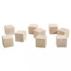 WOODEN DICE NATURAL 4.5X4.5X4.5CM 9PCS