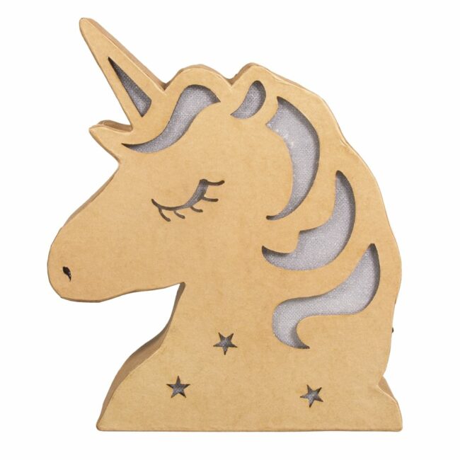 PAPER MÂCHÉ KRAFT LIGHT UNICORN FSC REC.100% - 17X20X4CM