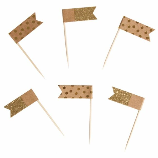FLAG PICKER ASSORTED 6.5CM, FLAG: 4X1,5CM - 12PCS