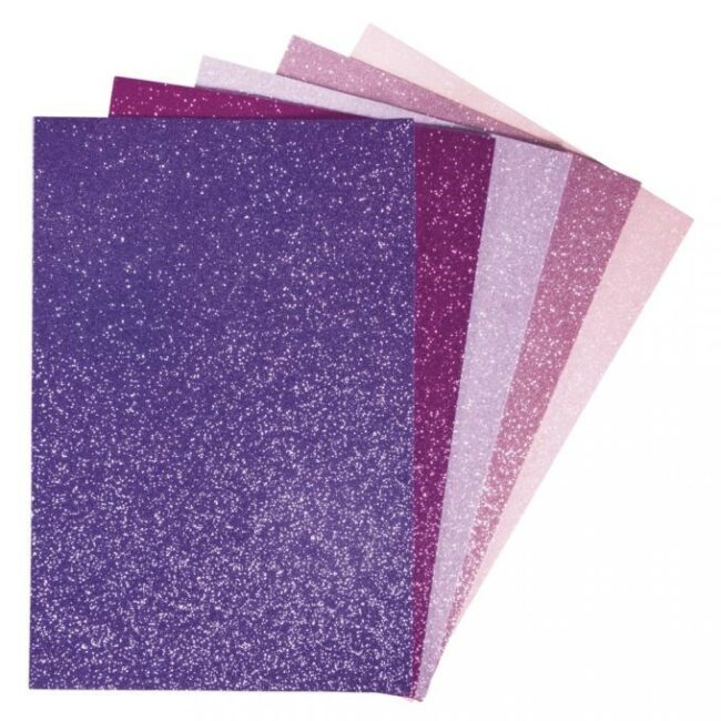 FOAM RUBBER PANELS GLITTER SELF-ADHESIVE 20X30X0.2CM(5COLOURS) - 5PCS