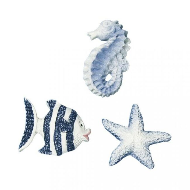 POLYRESIN OBJECTS SEA ANIMALS 2CM 9PCS