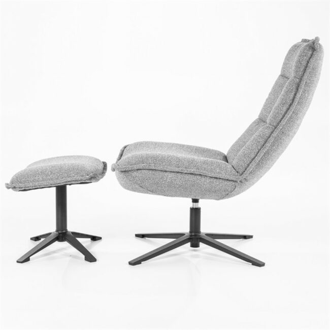ARMCHAIR MARCUS WITH FOOTSTOOL LIGHT GREY BAQUER - Image 3