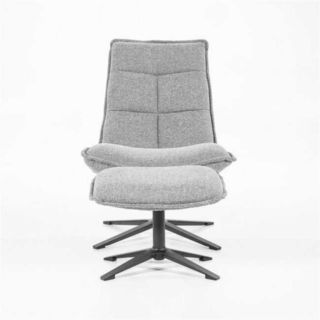 ARMCHAIR MARCUS WITH FOOTSTOOL LIGHT GREY BAQUER - Image 4