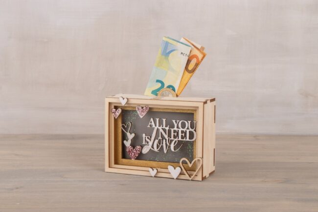 WOODEN 3D GIFT BOX "LOVE" FSC MIXCREDIT NATURAL 11.5X8.5X5CM-14PCS/1SET - Image 3