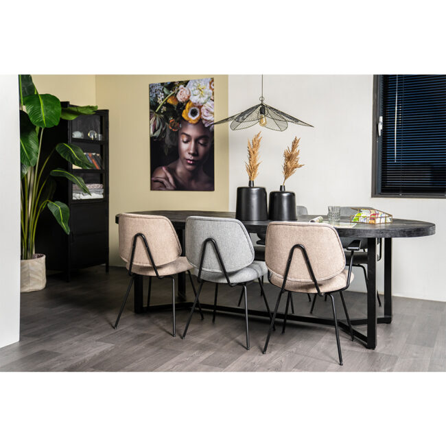 CHAIR LYNN WITH ARMREST GREY FLETCHER 62X57.5X82CM - Image 6