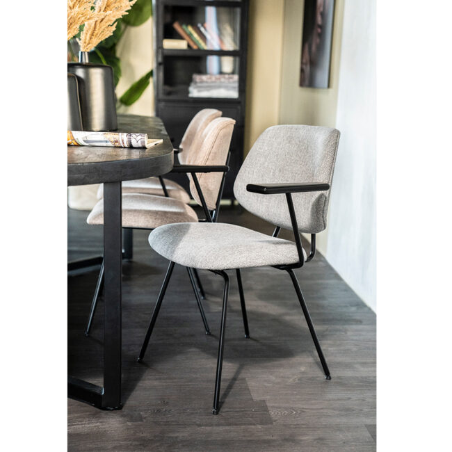 CHAIR LYNN WITH ARMREST GREY FLETCHER 62X57.5X82CM - Image 5