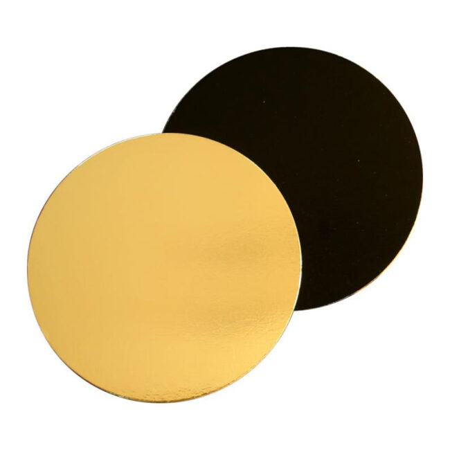 CAKE BOARD ROUND GOLD & BLACK 10KG