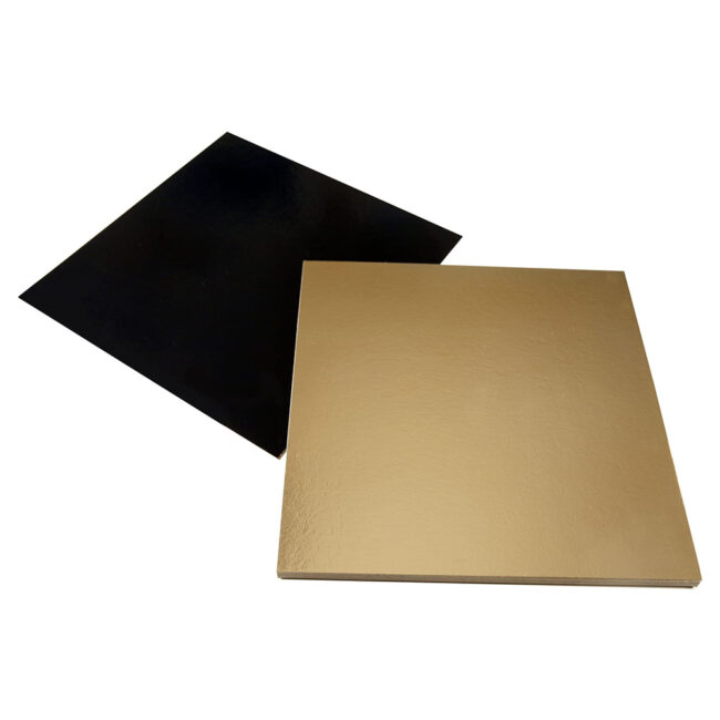 CAKE BOARD SQUARE GOLD & BLACK