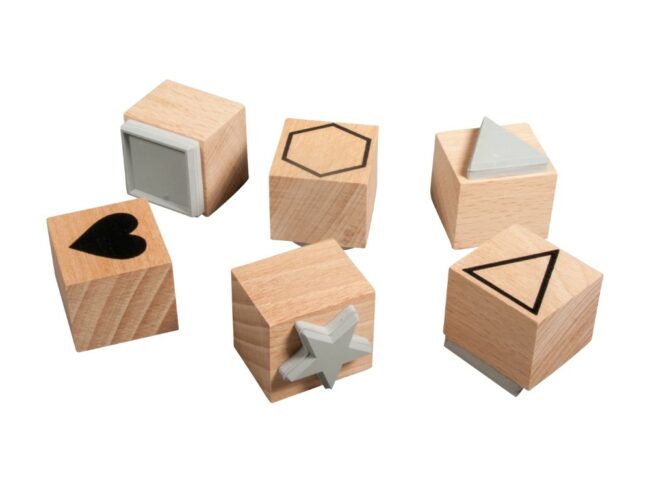 SET OF WOODEN STAMPS BASIC 2.2-3.7CM Ø - 6PCS