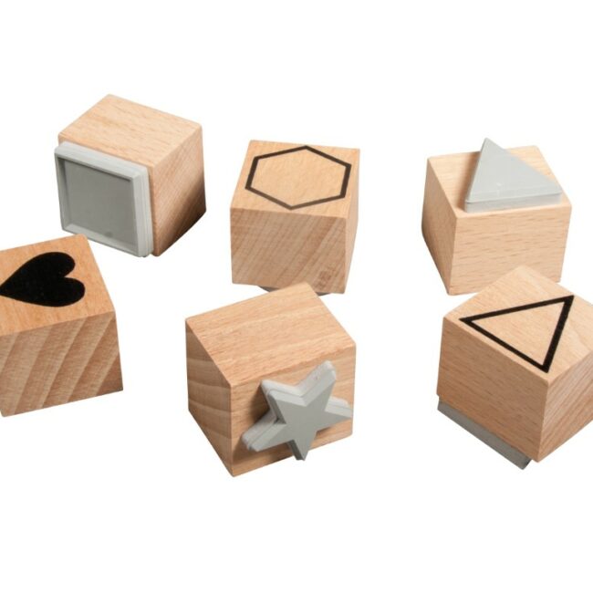 SET OF WOODEN STAMPS BASIC 2.2-3.7CM Ø - 6PCS