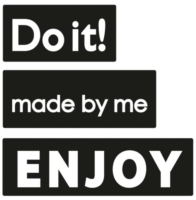 LABELS "MADE BY ME","ENJOY","DO IT!" - 30X15MM/40X15MM/50X15MM - 3PCS
