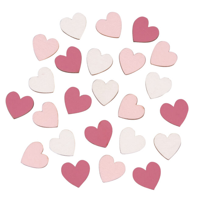 MDF LITTLE HEARTS (3 COLORS) 1.6CM 24PCS