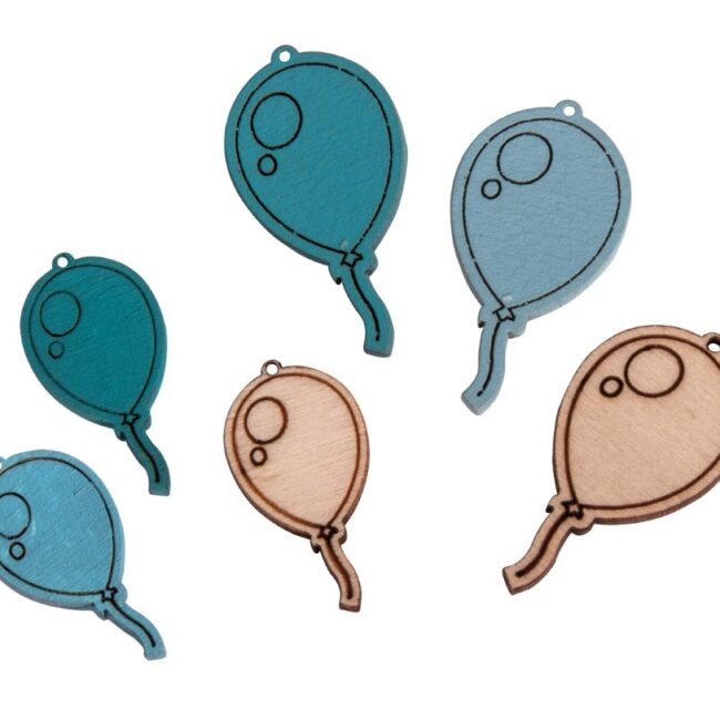 SMALL WOODEN OBJECTS BALLOONS FSC 100% 1.5-1.8X2.7-3.5CM - 18PCS