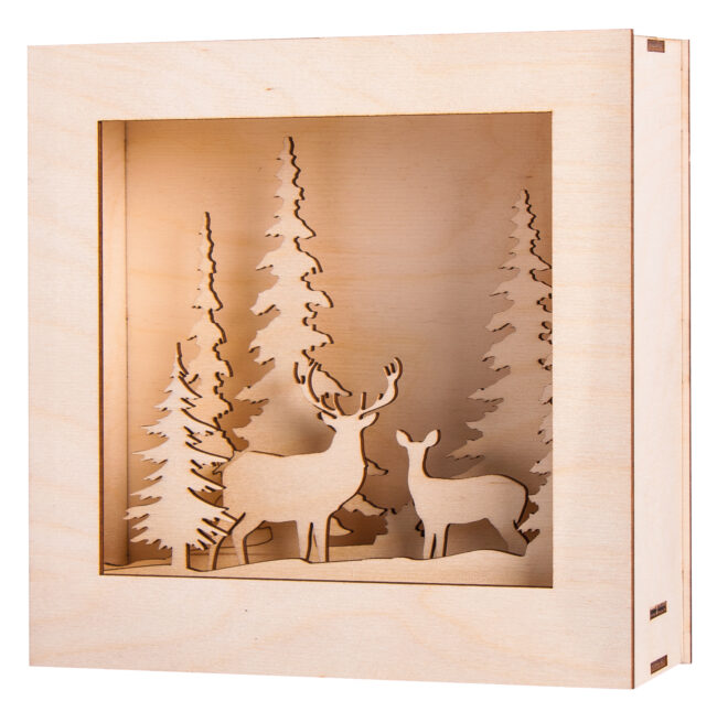 WOODEN KIT 3D MOTIF FRAME WINTERLAND, FSC 100% 20X20X6.6CM