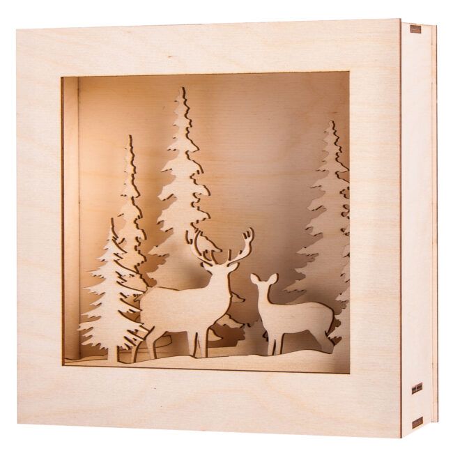 WOODEN KIT 3D MOTIF FRAME WINTERLAND, FSC 100% 20X20X6.6CM