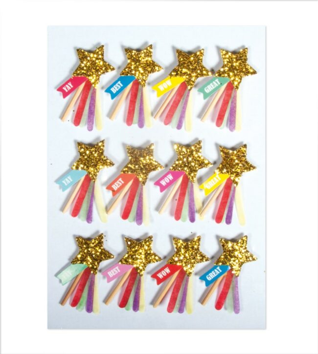 3D STICKER "PARTY STARS" 12PCS