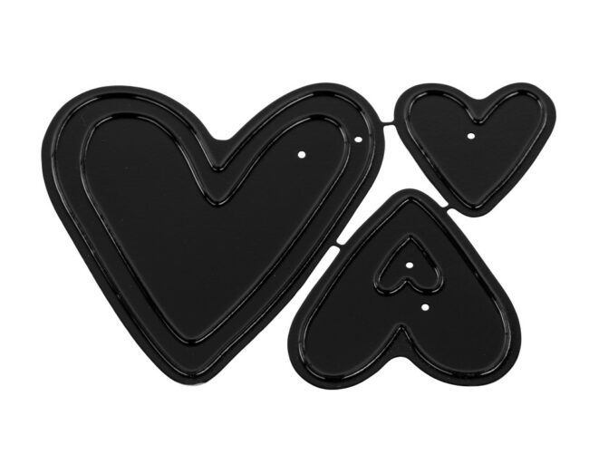 PUNCHING STENCIL SET(DEEP EDGE):"HEARTS" 1.1-5.5 X 1.2-6CM - 3PCS - Image 4