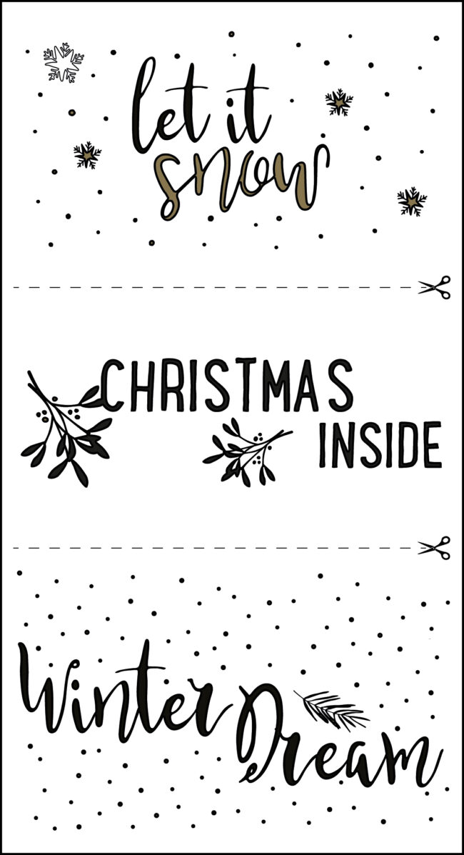 DECORATIVE PULL-OFF MOTIFS "LET IT SNOW" 10X16CM - 2SHEETS