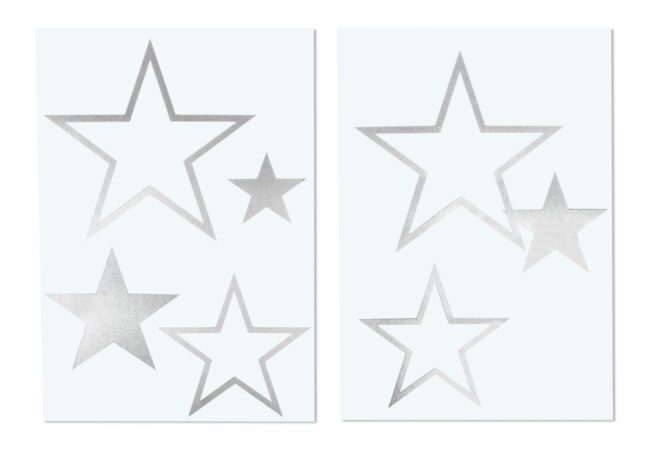 IRON-ON TRANSFER FILM STAR SILVER 4-14.5 X 4-11.5CM - 6PCS/2SHEETS - Image 2