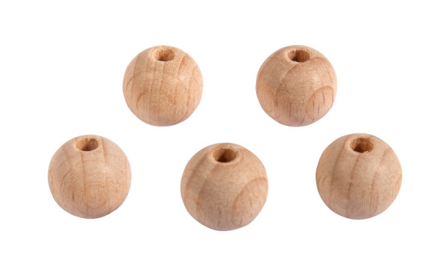 WOODEN BEADS DRILLED 12MM 25PCS