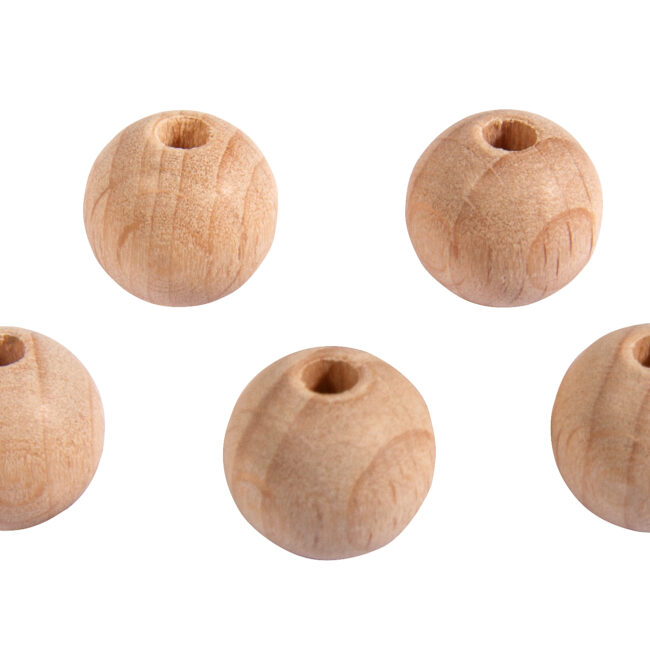 WOODEN BEADS DRILLED 12MM 25PCS