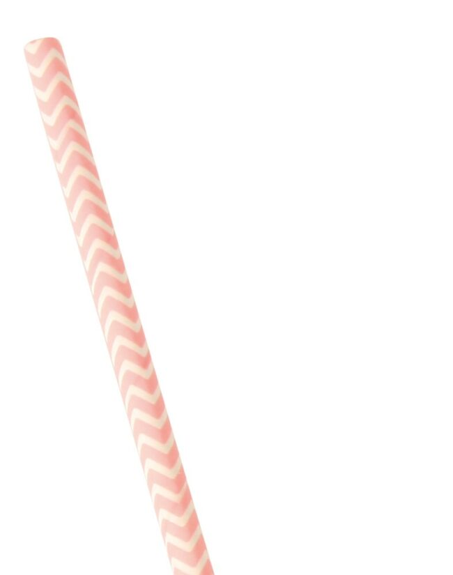 PAPER DRINKING STRAWS FOOD SAFE PINK STRIPED - 25PCS