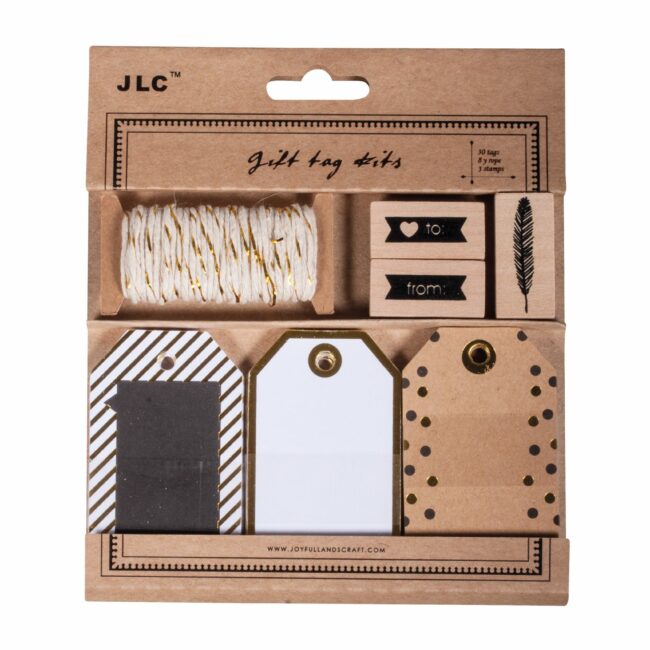 KIT - GIFT TAGS (TAGS,CORD,STAMP) - 4,5X7,5CM