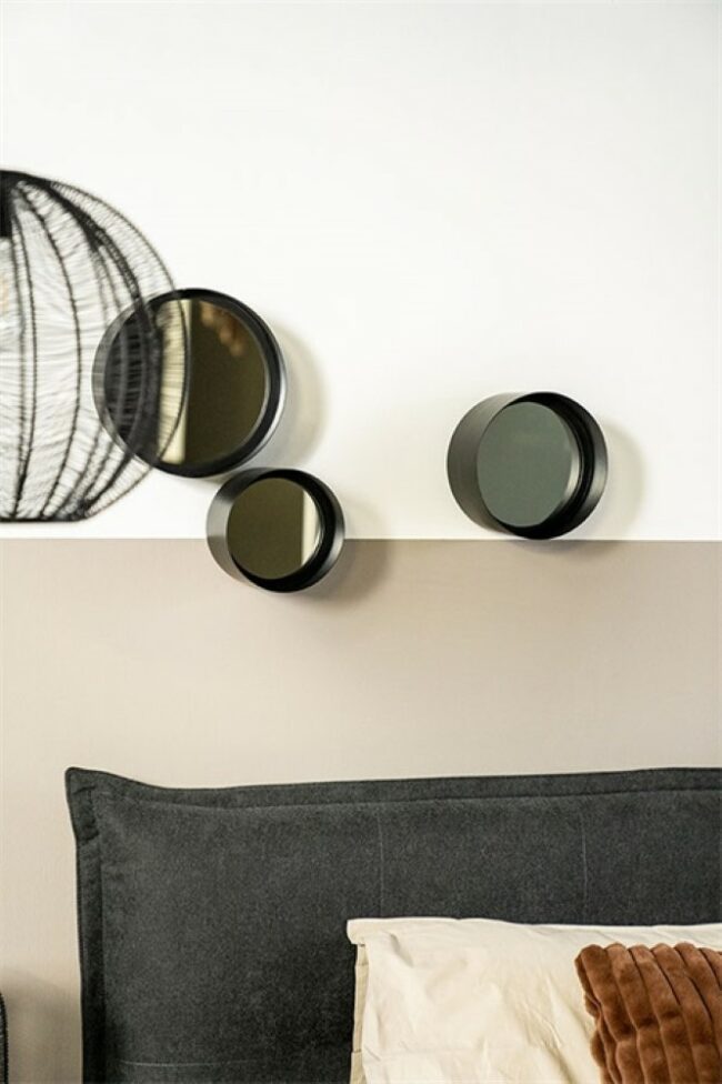 SET OF 3 MIRRORS SCOOP BLACK - Image 3