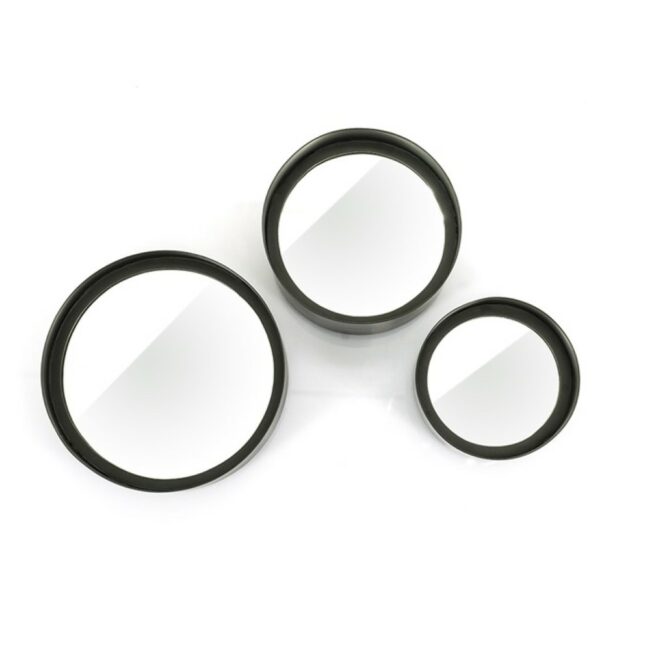 SET OF 3 MIRRORS SCOOP BLACK