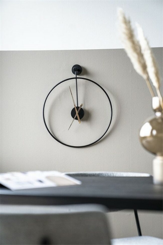 WALL CLOCK SUNDIAL SMALL BLACK 50X6X50CM - Image 3