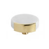 KNOB/HOOK WHITE MARBLE CIRCLE BRASS