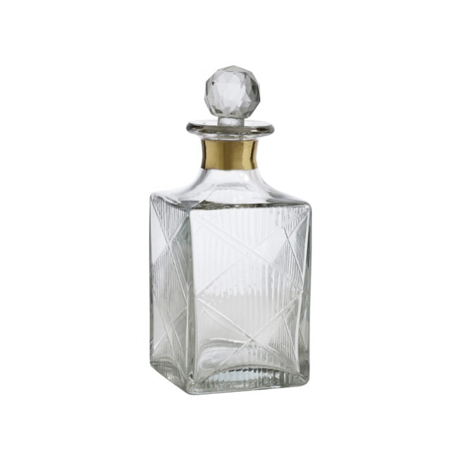 GLASS DECANTER BAND DIAMOND GOLD 400ML