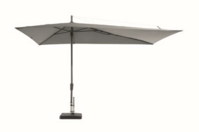 POLYESTER PARASOL UMBRELLA ASYMMETRIC SIDEWAYS LIGHT GREY 360X220CM
