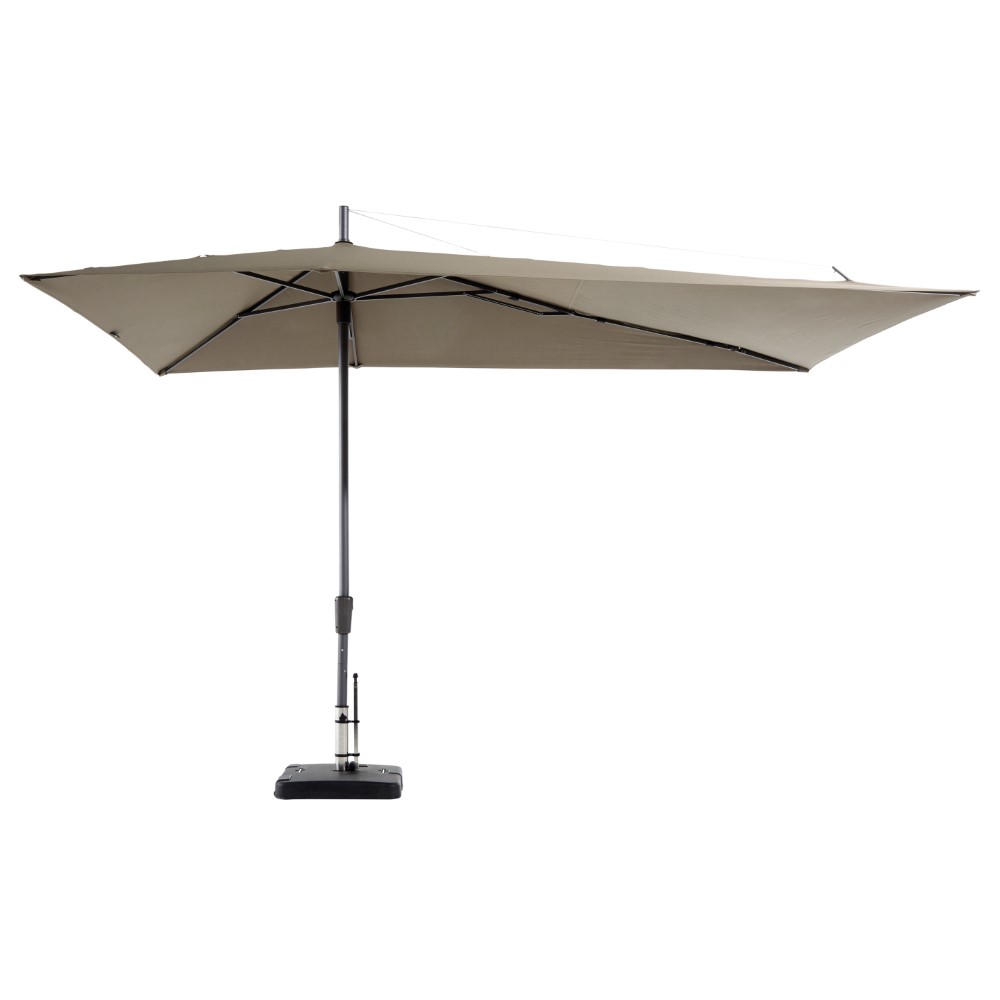 Weg Betekenis agitatie POLYESTER PARASOL UMBRELLA ASYMMETRIC SIDEWAYS TAUPE 360X220CM - Pergamos