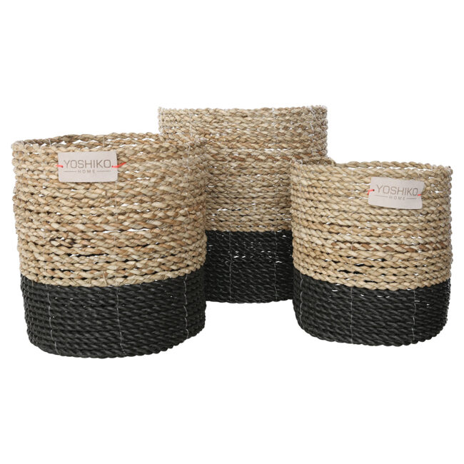 LOMBOK NATURAL/BLACK SMALL PLANTER