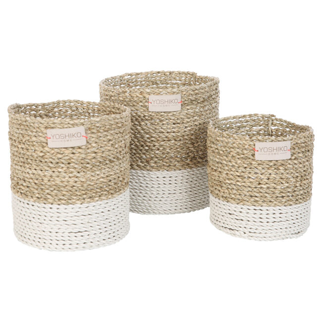 LOMBOK NATURAL/WHITE PLANTER