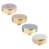 KNOB/HOOK WHITE MARBLE CIRCLE BRASS - Image 2