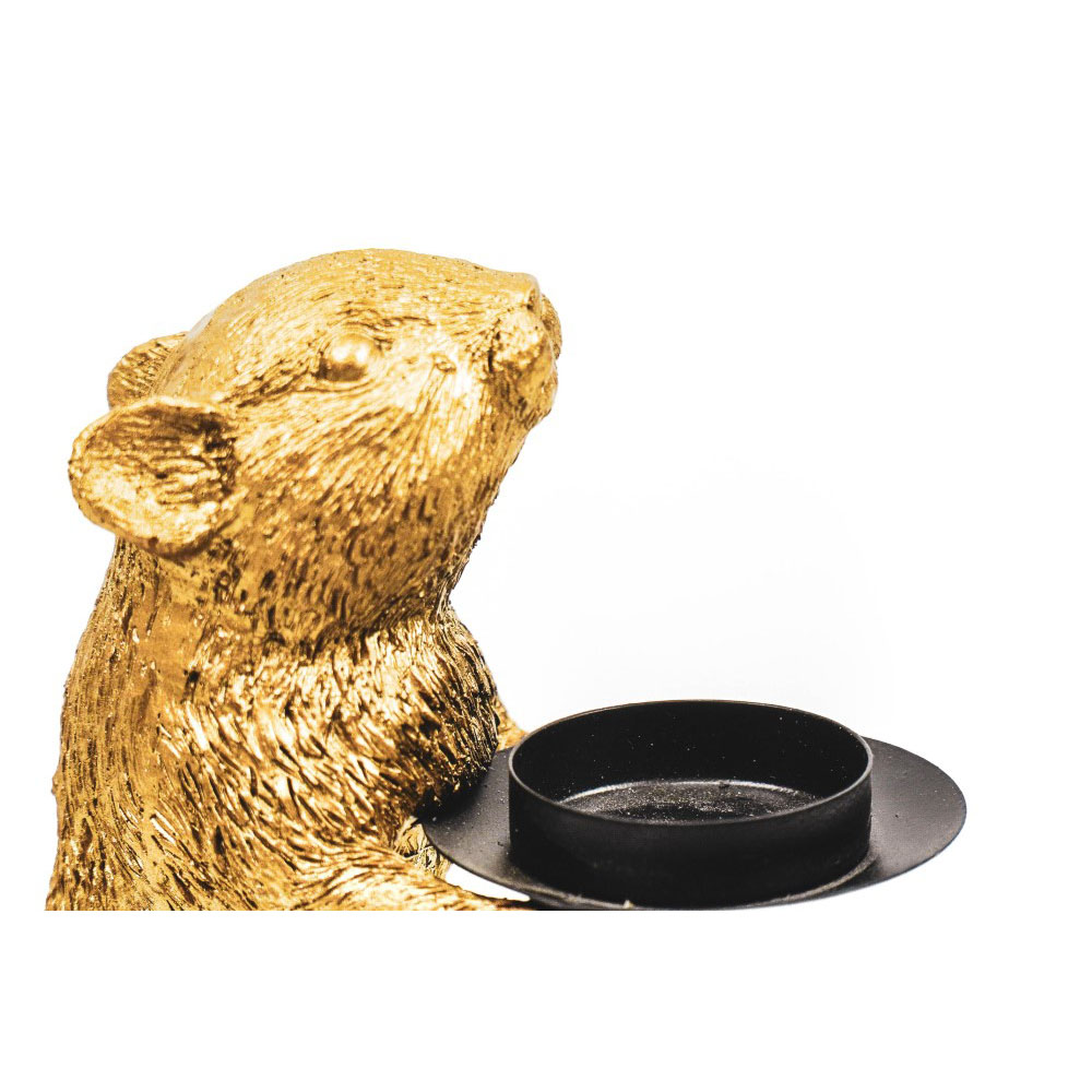 MOUSE TEALIGHT HOLDER 8X16X14CM Pergamos