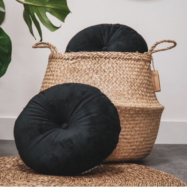 ROUND PILLOW BLACK 35CM - Image 3