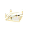 CANDLESTICK 4 ARMS WITH MIRROR TRAY GOLD 21X21X9CM