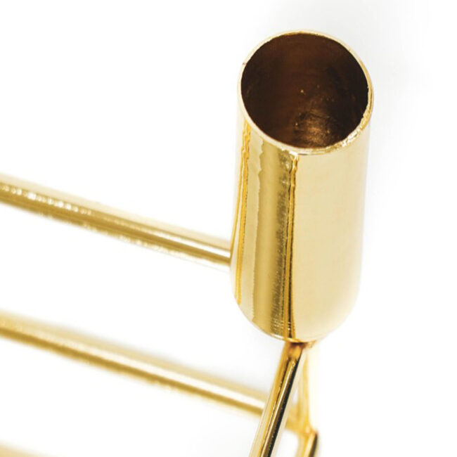 CANDLESTICK 4 ARMS WITH MIRROR TRAY GOLD 21X21X9CM - Image 3