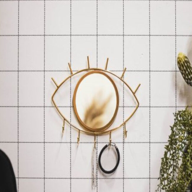 EYE MIRROR WITH HOOKS - GOLD - Image 3