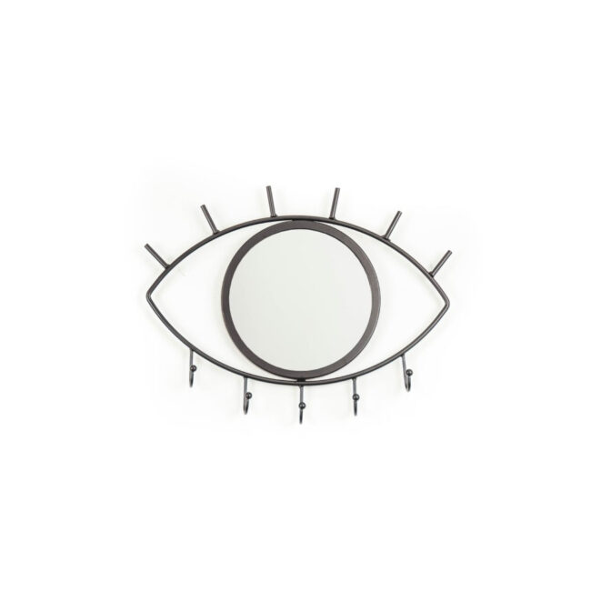 EYE MIRROR WITH HOOKS - BLACK