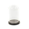 BELL JAR WITH WOODEN BASE BLACK 14X14X22CM