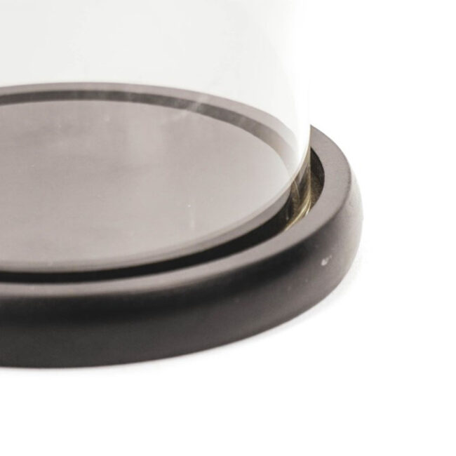 BELL JAR WITH WOODEN BASE BLACK 14X14X22CM - Image 5