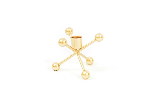 CANDLESTICK GOLD 12X12X9CM
